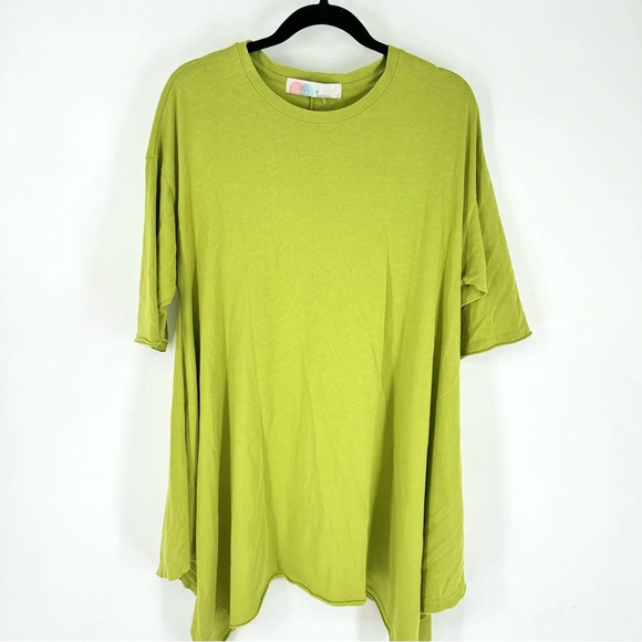 Free People Beach Avocado Green Shapless Sharkbite Hem Dress - Picture 1 of 5